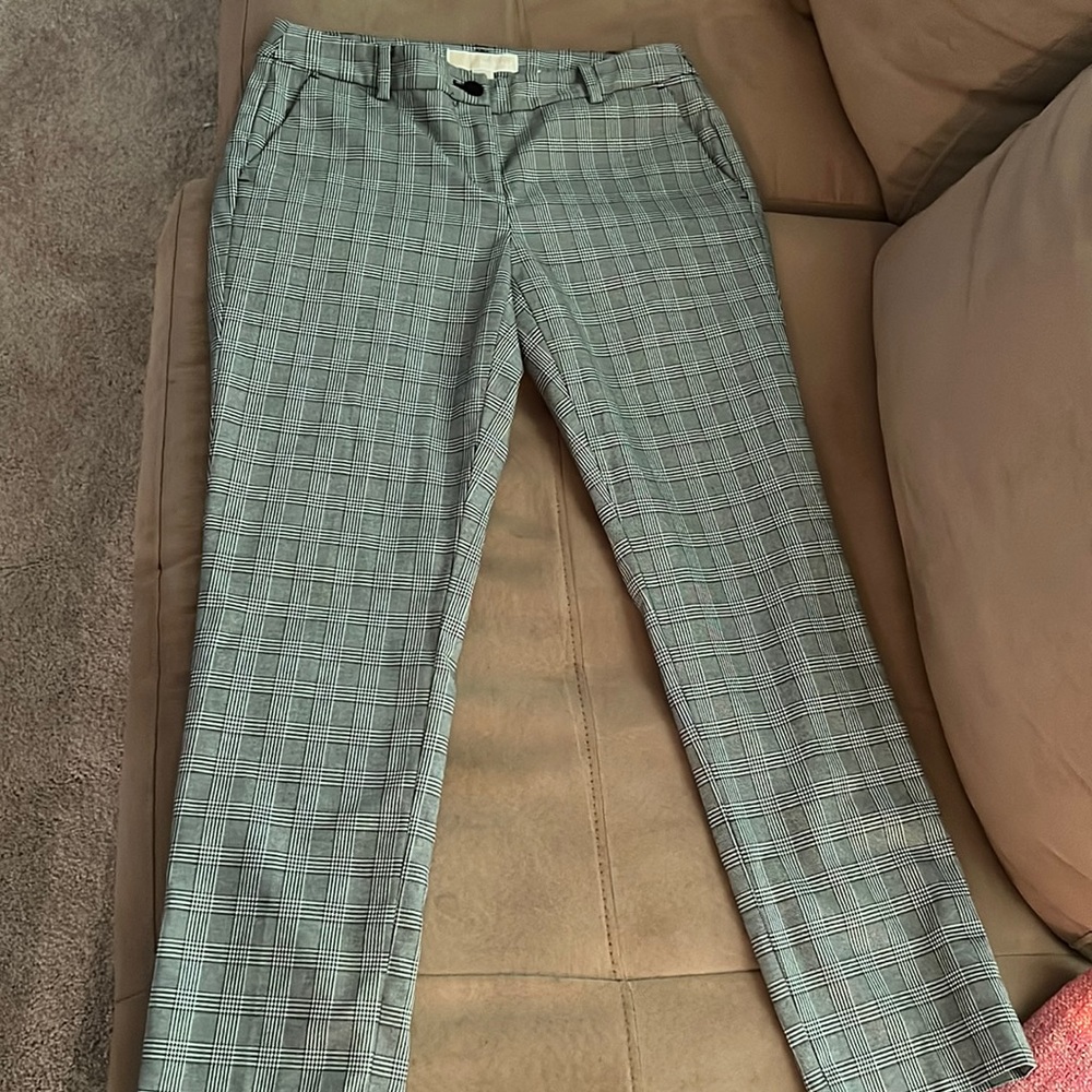 Michael Kors black/white plaid ankle pants.